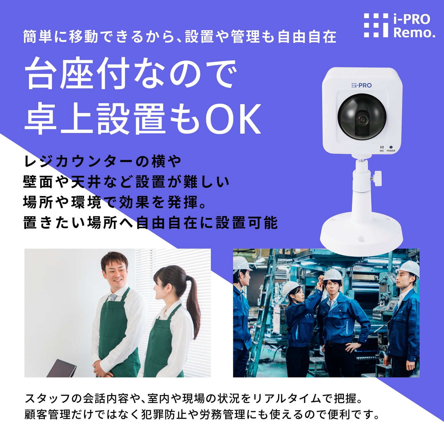 2MP 屋内 パンチルトカメラ + カメラダイレクトライセンス1年 事前キッティング